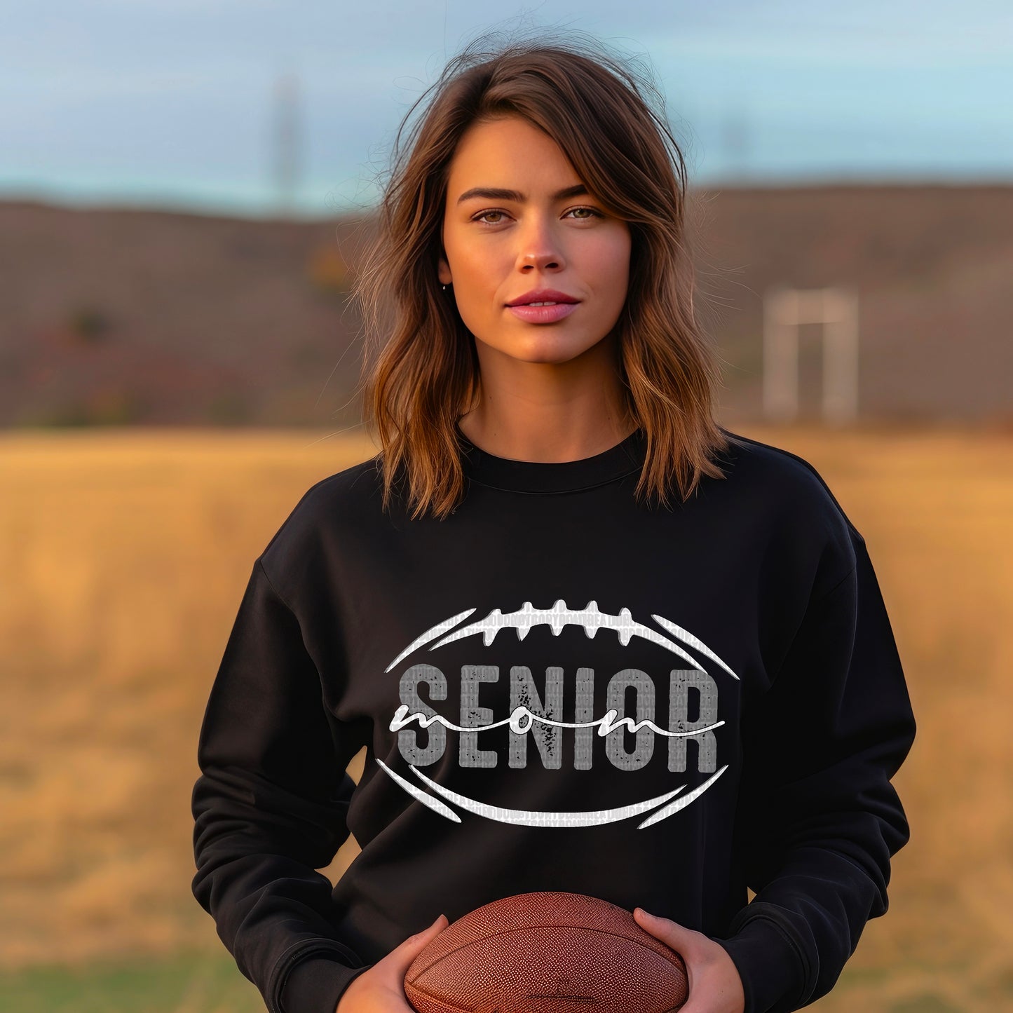 Senior Football Mom (GREY/WH) - DTF Transfer