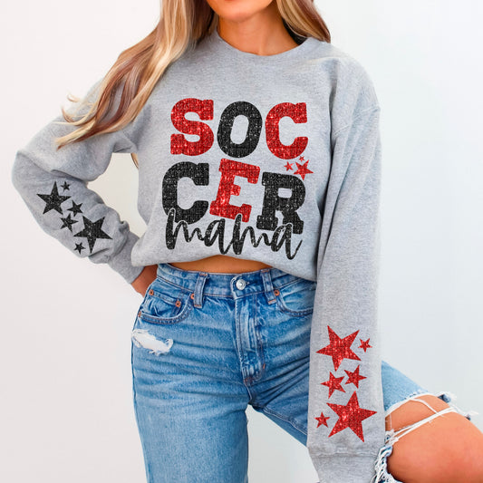 Soccer Mama Red Stars-Sleeve Design Only