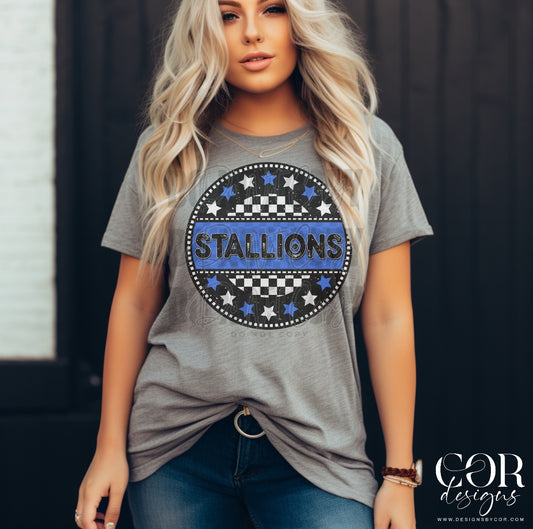 Stallions Light Blue & White Circle