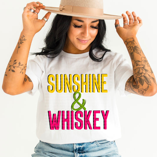 Sunshine & Whiskey (YELLOW/GRN/PINK)- DTF Transfer