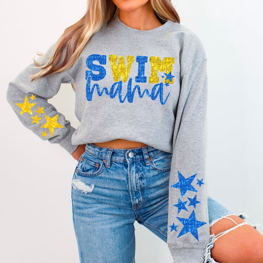 Swim Mama Blue Stars- Sleeve Design Only