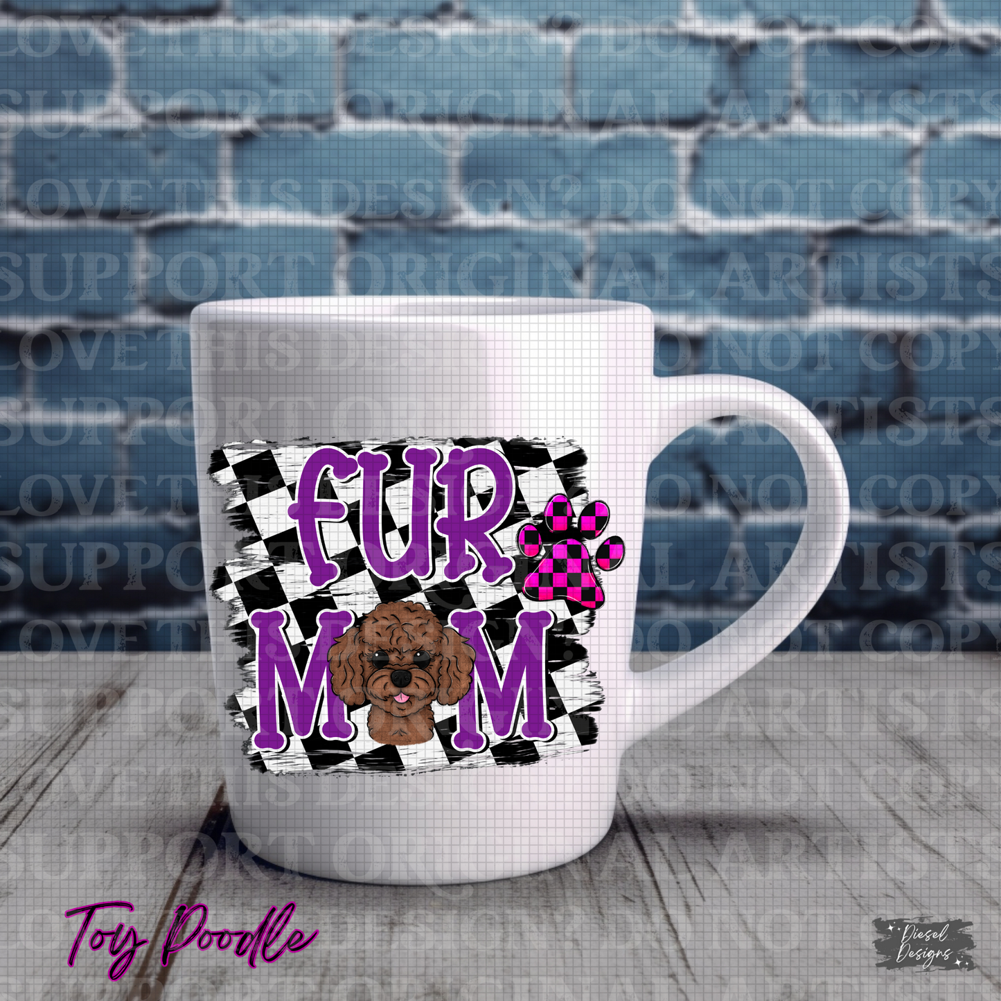 Fur Mom-Purple Toy Poodle