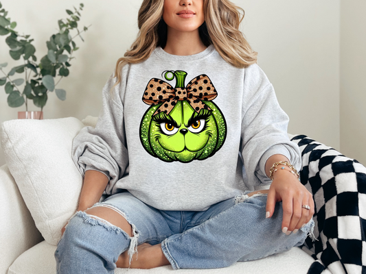 Grinch Pumpkin Bow