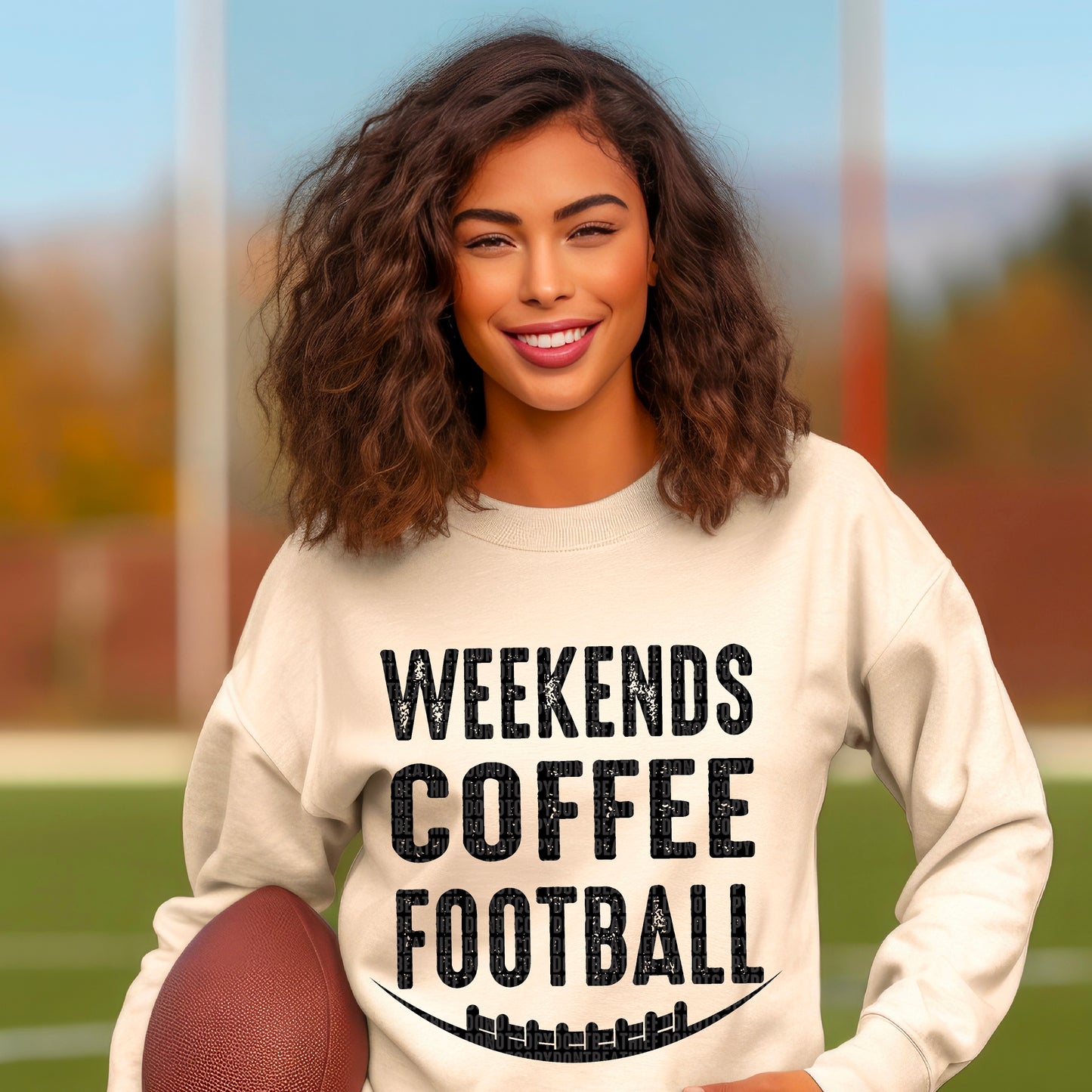 Weekends Coffee Football (BLACK) - DTF Transfer