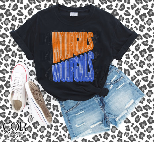 Wolfgals Orange Blue Letters