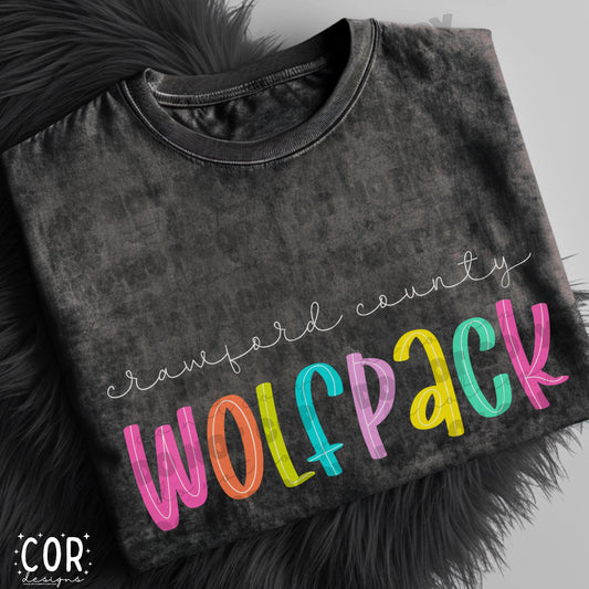 Wolfpack Colorful Letters