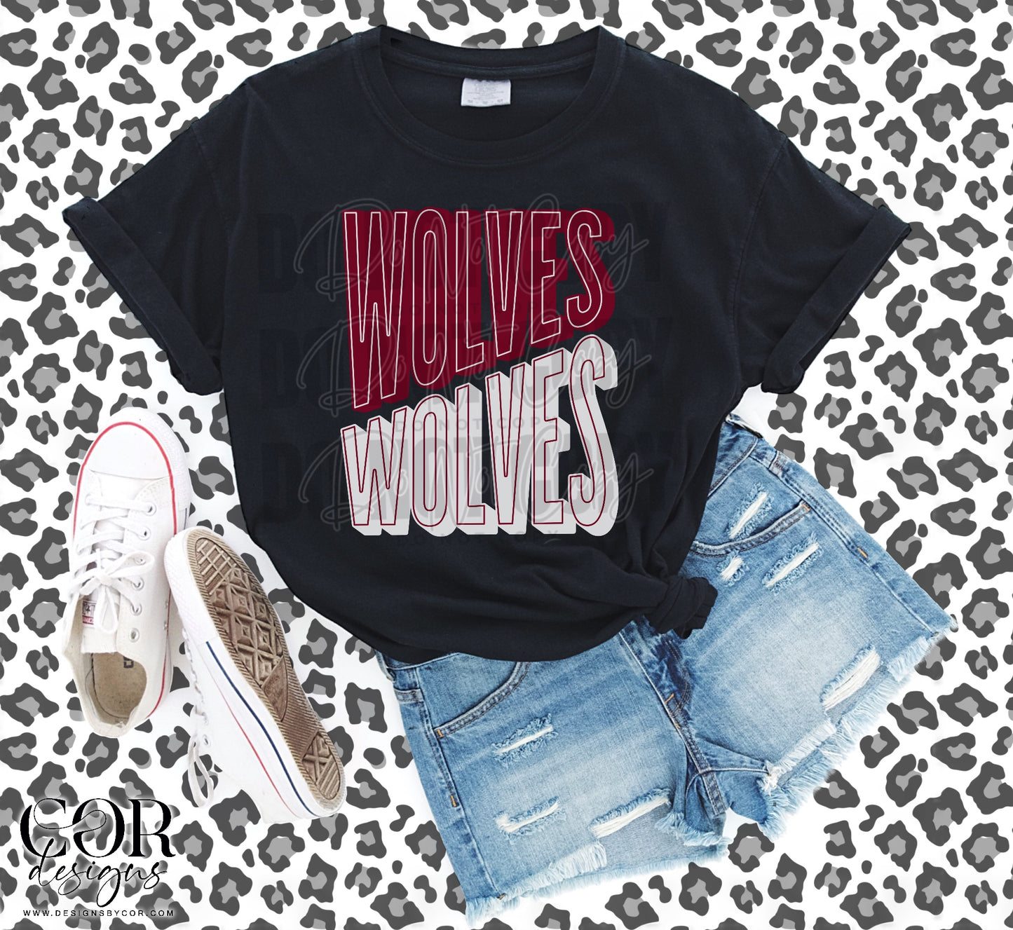 Wolves Red & White Letters