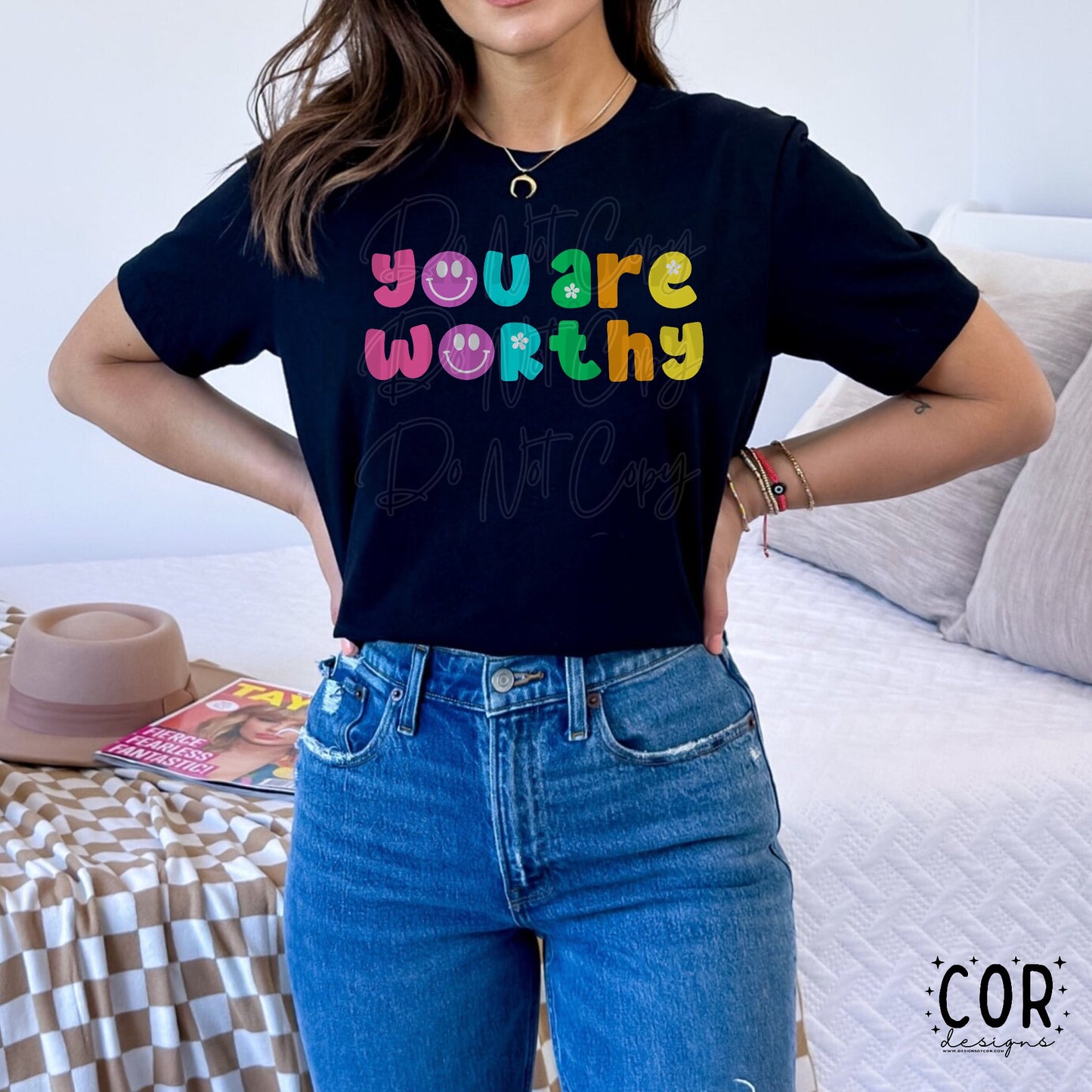 You Are Worthy Colorful Letters