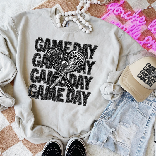 Rhinestone Glitter Game Day Repeat Lacrosse