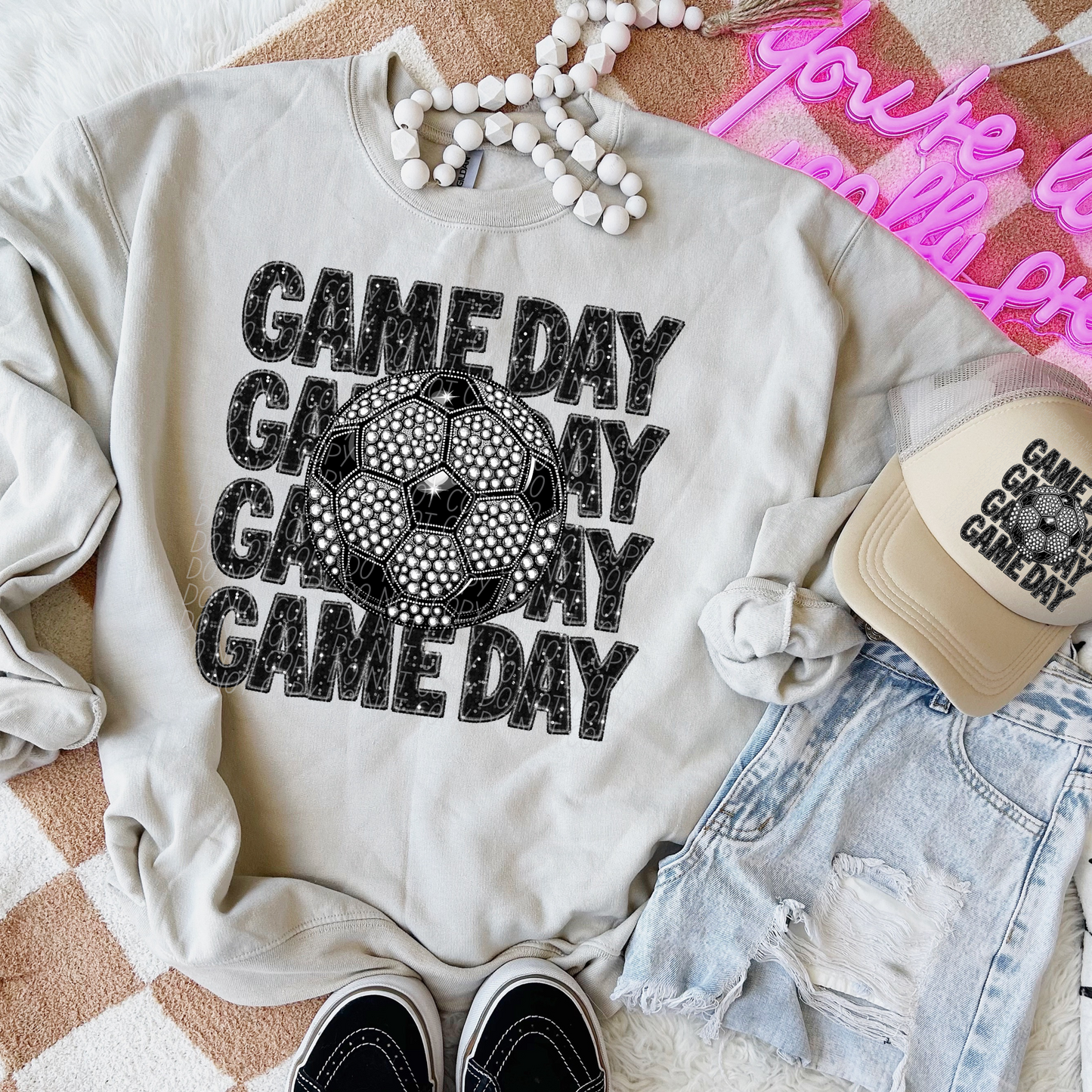 Rhinestone Glitter Game Day Repeat Soccer