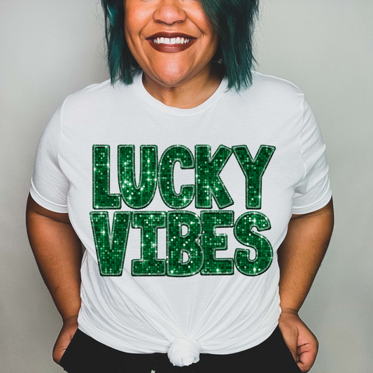 Glitter Lucky Vibes Green