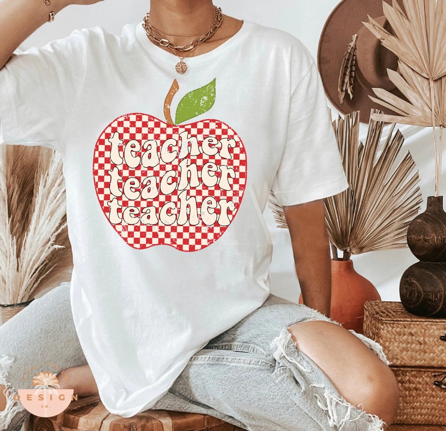 Teacher checkered apple