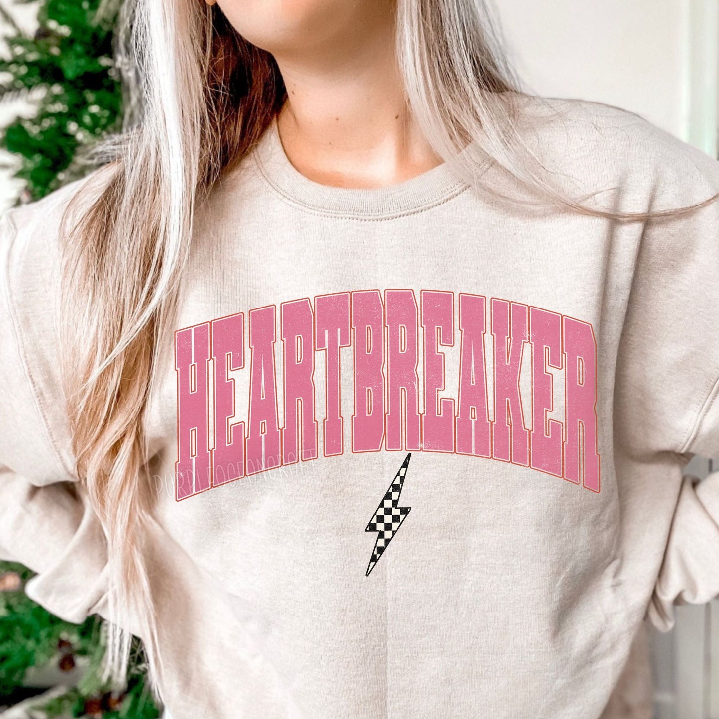 Heartbreaker Checkered Lightning Bolt- DTF Transfer