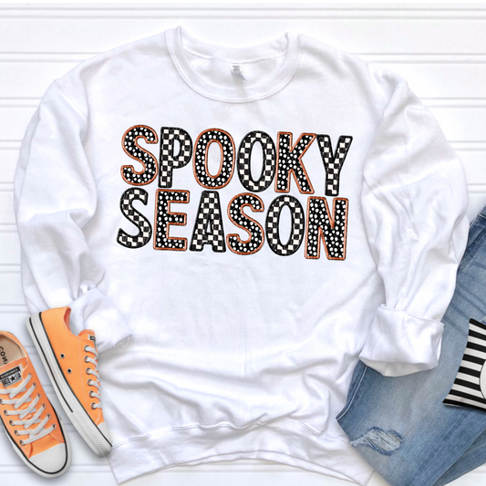 Spooky Season Checkered and Dot Black and Orange