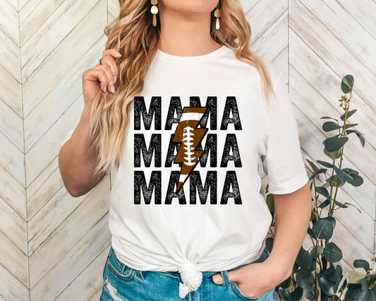 Mama Repeat Football Lightning Bolt