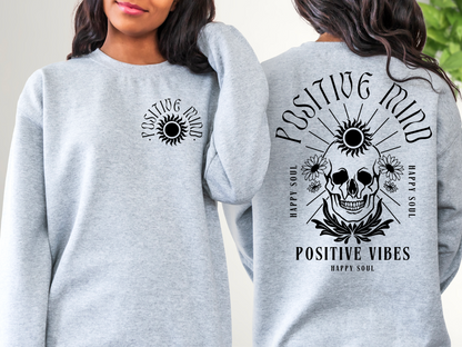 Positive Mind Positive Vibes Black DTF Transfer