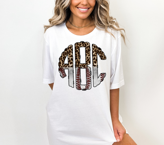 Baseball Leopard Monogram - DTF Transfer